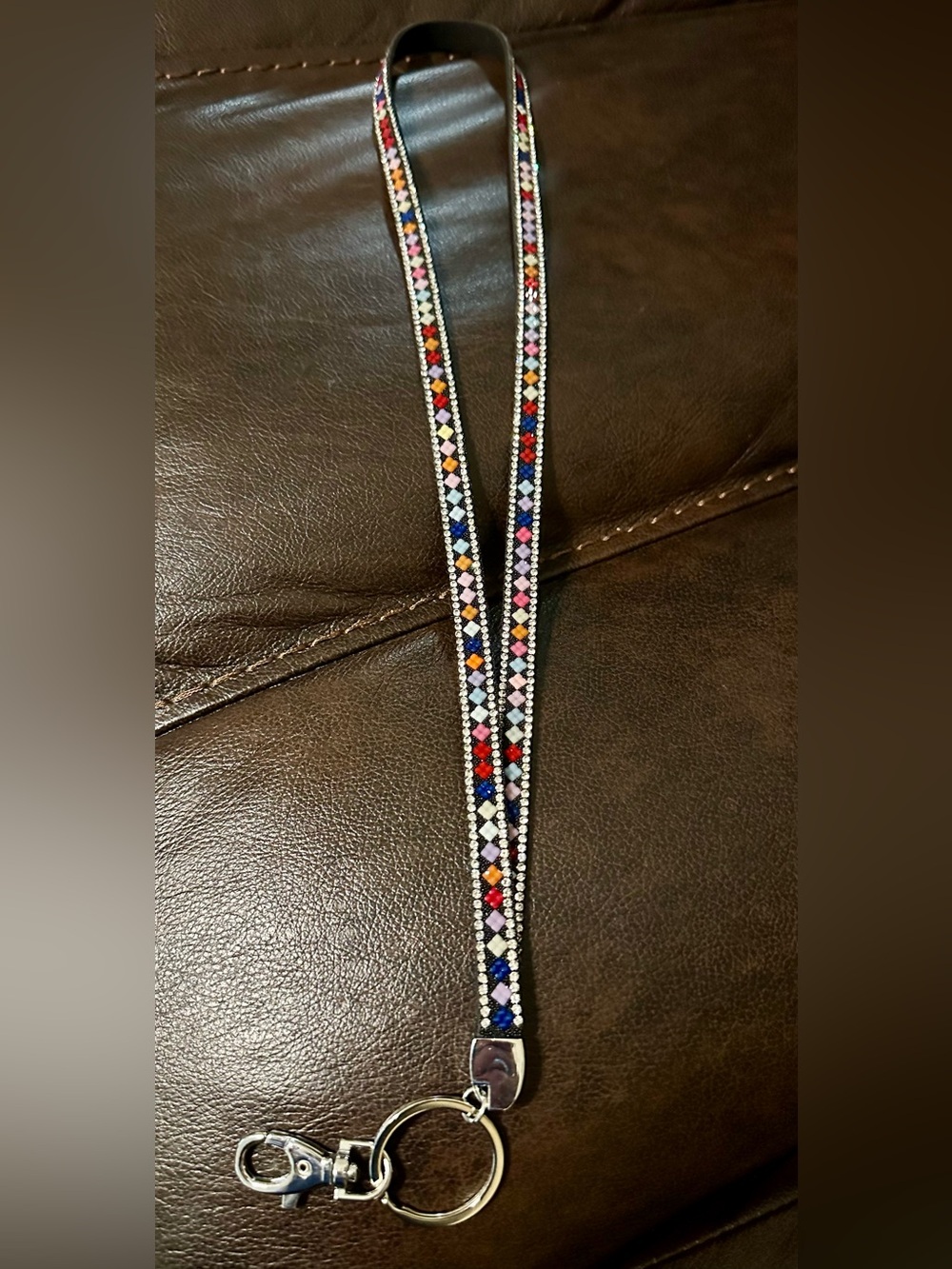 Black multicolor lanyard/keychain